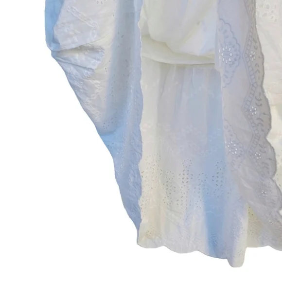 Sundance Boho Eyelet Skirt Embroidered Tiered  Size L - Like NEW 'Bastilla' - Picture 6 of 16